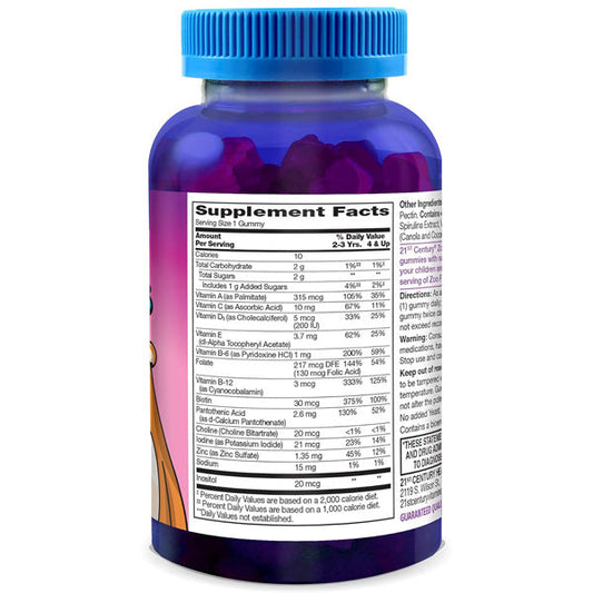Zoo Friends Childrens Multivitamin Supplement Gummies, Fruit Flavors 60 Count