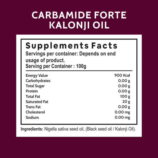 Carbamide Forte Cold Pressed Kalonji Oil for Hair Growth- Pure Black Seed Oil for Hair Growth & Skin - Virgin Grade Nigella Sativa - 100ml
