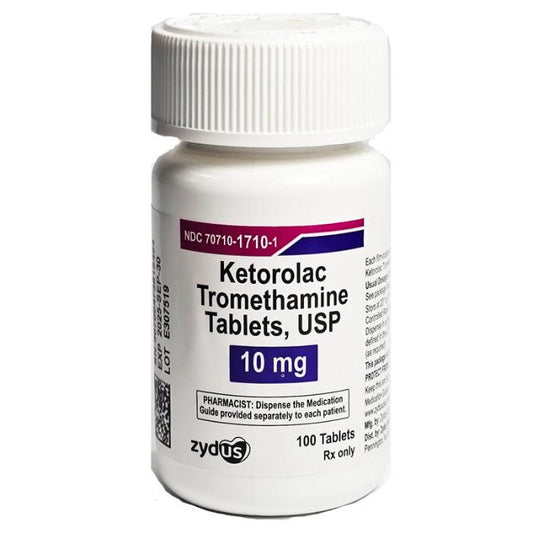 Ketorolac Tromethamine 10 mg Tablets, Similar to Toradol 100 Count (RX)