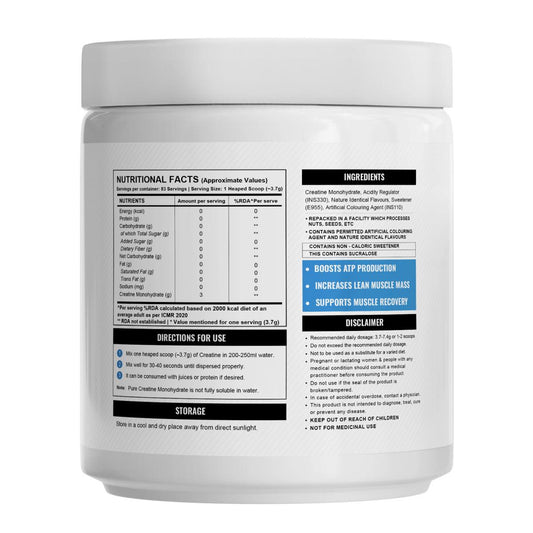 Wellcore - Pure Micronised Creatine Monohydrate (307g, 83Servings) Tropical Tango