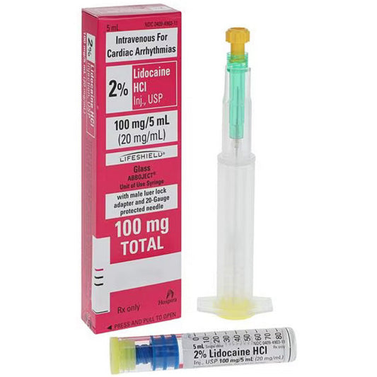 Lidocaine 2% for Injection 5 mL Abboject Prefilled Glass Syringe 10/Pack (Rx)