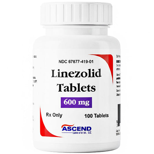 Linezolid Tablets 600 mg by Ascend Labs 100 Count (RX)