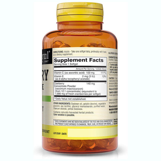 Cranberry Urinary Tract Health Supplement with Vitamin C & E, 90 Count