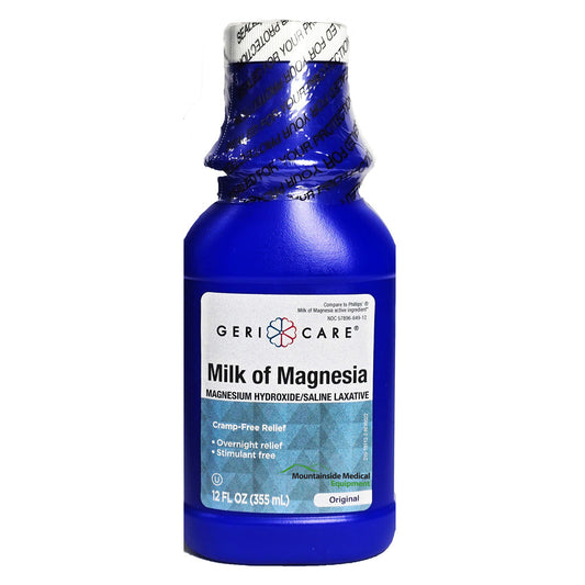 Milk of Magnesia Saline Laxative, Gentle Overnight Relief, Original Flavor 12 oz