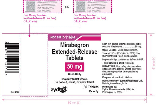 Mirabegron Extended-Release Tablets 50 mg (30 Count) RX