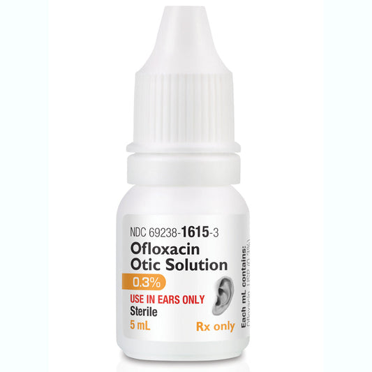 Ofloxacin 0.3% Ear Drops Antibiotic Otic Solution 5 mL (RX)
