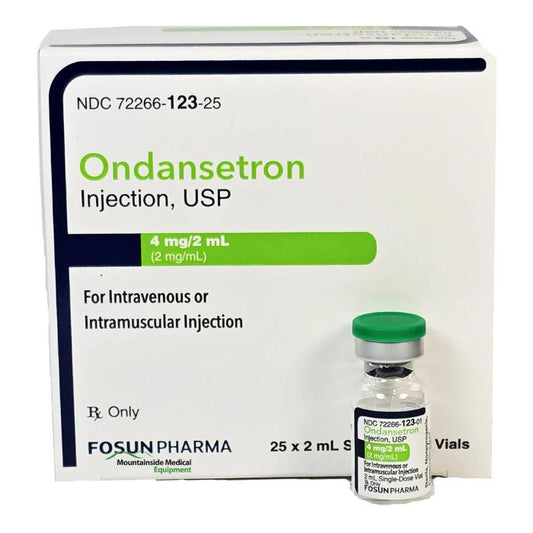Ondansetron Injection 4 mg Per 2 mL For Nausea Relief, Preservative Free 25/Pack (RX)