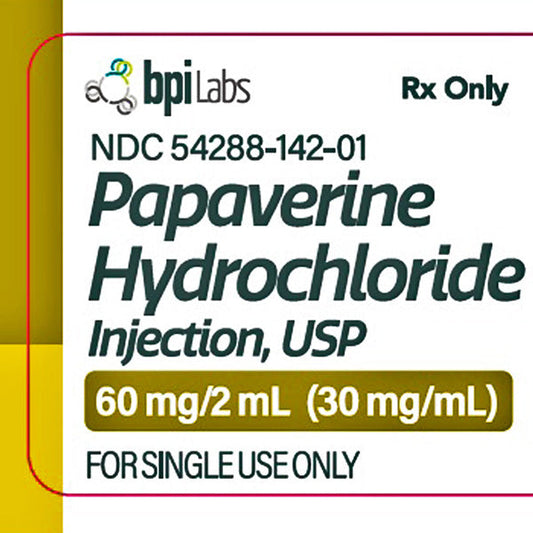 Papaverine HCL Injection Single-Dose Vials 2 mL x 10/Box by BPI Labs (RX)