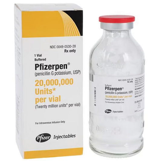 Pfizerpen Injection (Penicillin G Potassium USP) 20,000,000 Units Per Powder Vial (Rx)