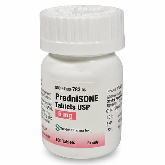 Prednisone 5mg Tablets USP 100 Count by Strides Pharma (Rx)
