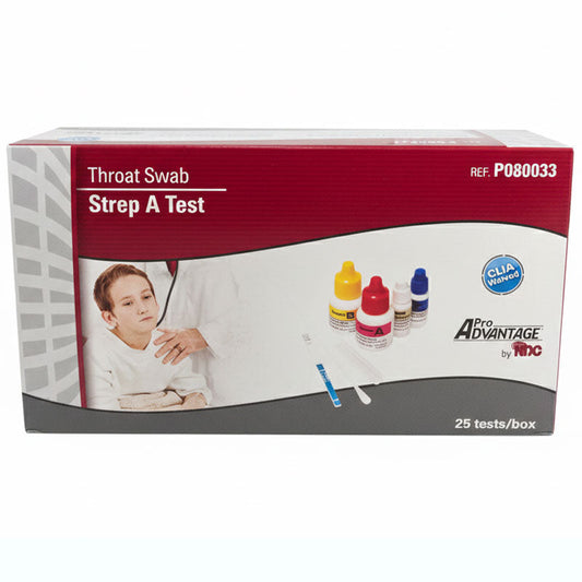 Rapid Strep A Test Throat Swab Testing Kit, 25/Box