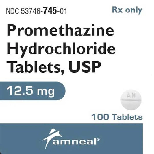 Promethazine HCl Tablets 12.5 mg by Amneal 100 Count (RX)