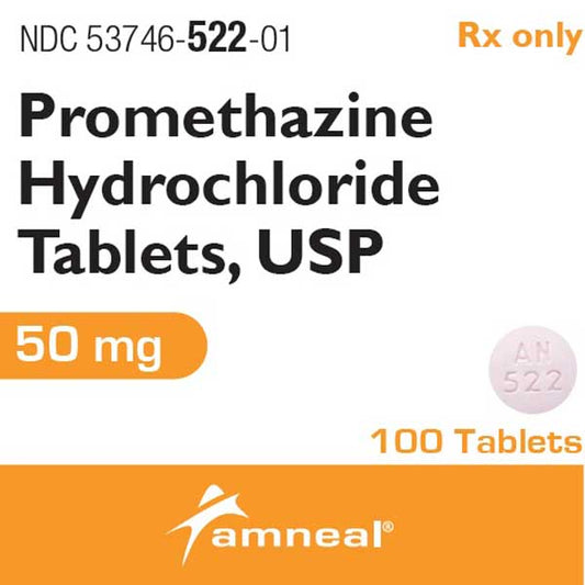 Promethazine HCl Tablets 50 mg by Amneal 100 Count (RX)