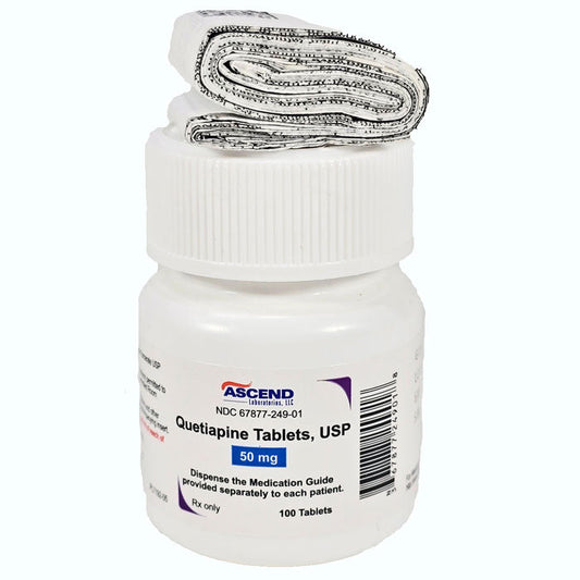 Quetiapine Fumarate 50 mg Tablets by Ascend Labs 100/Bottle (RX)