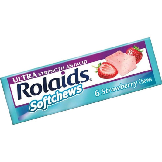 Rolaids Softchews Antiacid & Heartburn Relief Ultra Strength, Strawberry Flavor 6-Pack