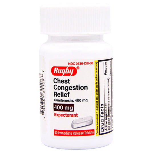 Chest Congestion Relief Tablets 400 mg Guaifensein 60 Count