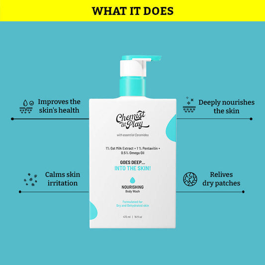Chemist At Play Nourishing Body Wash, Provides Intense Nourishment, Combats Dryness, Perfect for Post Swimming