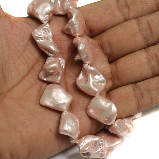 1 String, 22mm Peach Shell Pearl Beads