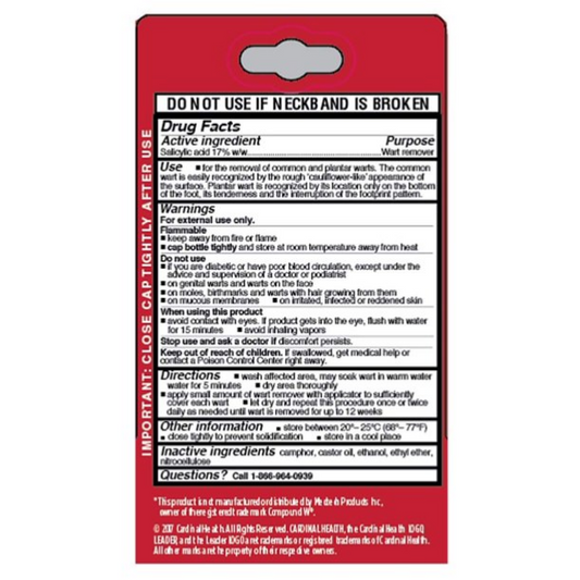 Leader Maximum Strength Liquid Wart Remover 17% Salicylic Acid, .31oz Tube