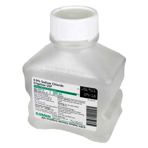 Sodium Chloride 0.9% Irrigation Saline Solution 500 mL EACH