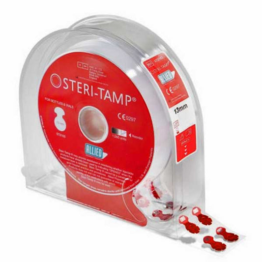 Steri-Tamp Sterile Red Seal for 10 mL Vials, 1000/Roll