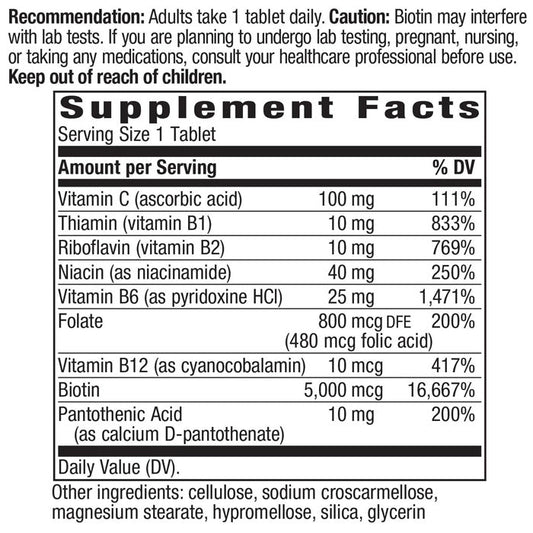 Biotin Forte Complex Tablets For Heathly Hair, Skin and Nails 60 Count