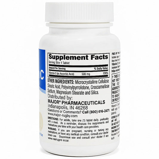 Vitamin C 500 mg Supplement as Ascorbic Acid 100 Tablets