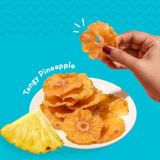 Tangy Pineapple Bytes | Sun-dried Pineapple Snack | 100% Natural | 150 gms
