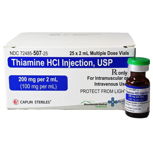 Thiamine Vitamin B1 Injection Multiple Dose Vials 200 mg Per 2 mL x 25/Tray (RX)