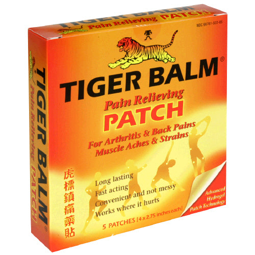Tiger Balm Pain Relieving Patches with Capsaicin, Camphor & Menthol (5 Adhesive Patches)