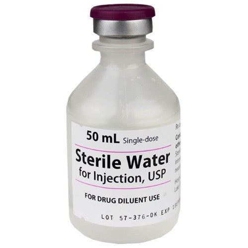 Sterile Water for Injection 50 mL Single-Use Vials, 25/Tray (Rx)