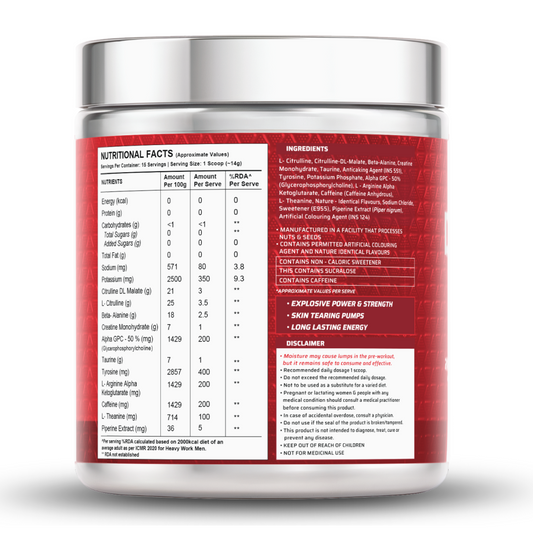 Dynamite Pre-Workout (210g, 15 Servings) | Watermelon Ice