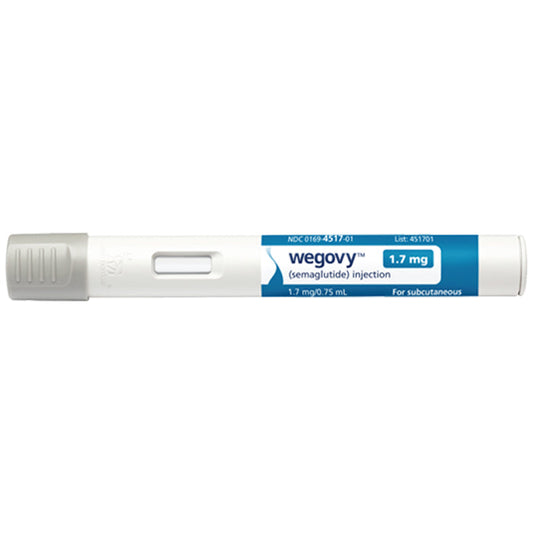 Wegovy (semaglutide) Injector 1.7 mg/0.75 mL, 4 Pens Per Box **Refrigerated Item**