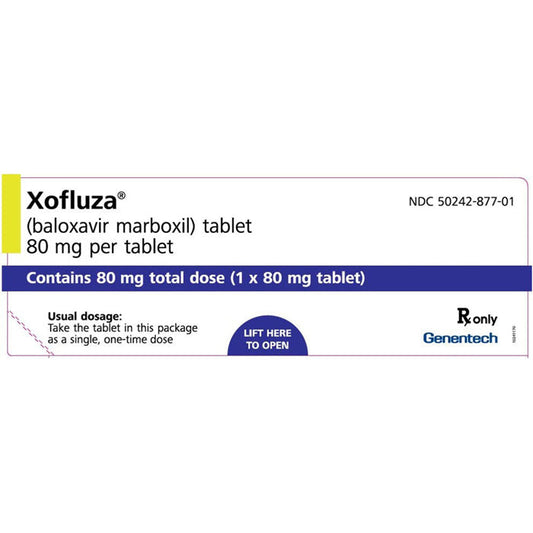 Xofluza Influenza Medicine (Baloxavir Marboxil) 80 mg Per Tablet (1 Tablet) Rapid Flu Relief & Antiviral Treatment