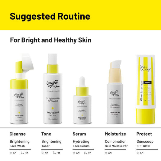 Chemist At Play Brightening Face Toner with Glycolic Acid + Vitamin C For Exfoliates & Brightens Skin Men & Women