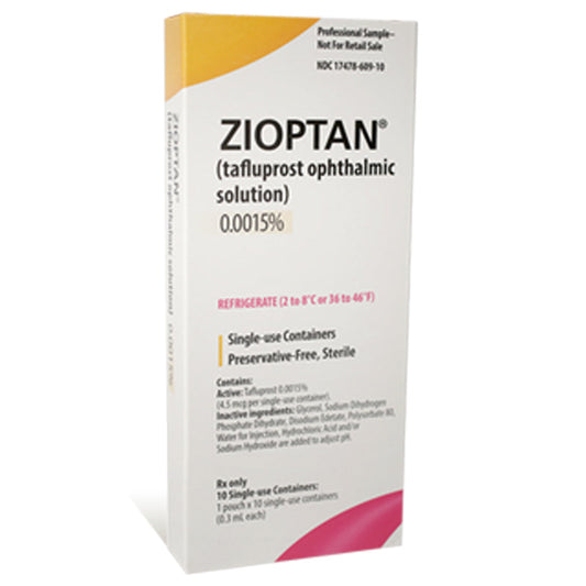 Zioptan (tafluprost ophthalmic solution) 0.0015% Eye Drops Preservative Free, 30 Count