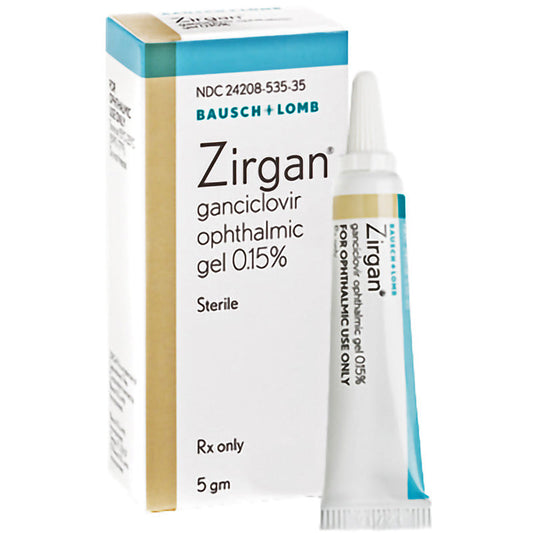 Zirgan Ganciclovir Ophthalmic Gel 0.15% Sterile, 5 Gram Tube (RX)