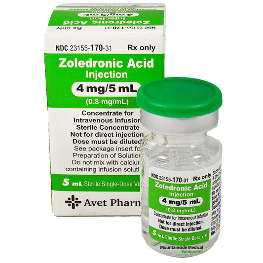 Zoledronic Acid Injection 4 mg/ 5 mL (0.8 mg/mL) Single-Dose Viial 5 mL (RX)