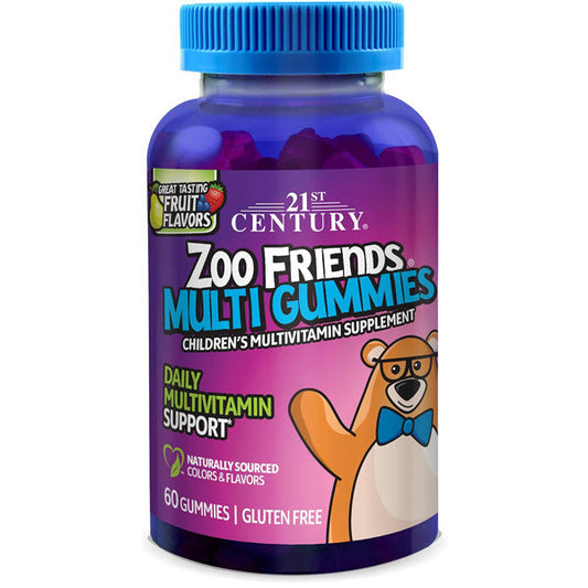 Zoo Friends Childrens Multivitamin Supplement Gummies, Fruit Flavors 60 Count