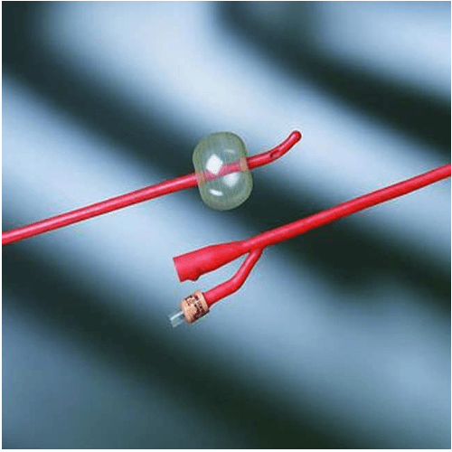Bardex Red Rubber Foley Catheter Coated with Silver Hydrogel 16 French