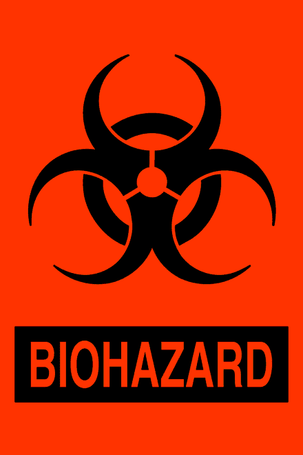 Biohazard Infection Control Red Adhesive Labels 500/Roll