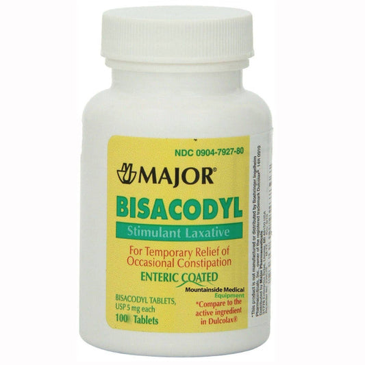 Bisacodyl 5 mg Stimulant Laxative EC Tablets, 100/Bottle