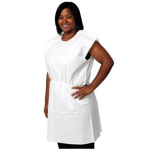 Patient Examination Gowns 30 inch x 42 inch Disposable, White, 50/Case