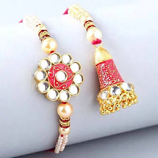 Ethnic Lumba Rakhi Set and Chocolates