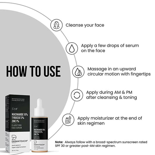 Dermatouch 10% Niacinamide, Tyrostat 3%, Zinc 1% Clarifying Face Serum