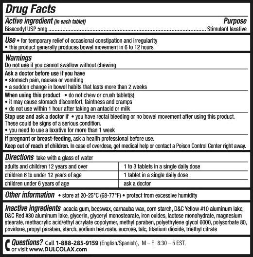 Dulcolax Gentle Overnight Relief Laxative, Easy-to-Swallow Tablets