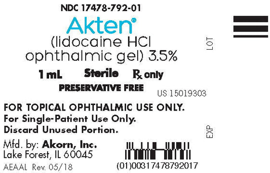 Akten Lidocaine HCl Ophthalmic Gel 3.5% 1 mL Preservative Free (RX)
