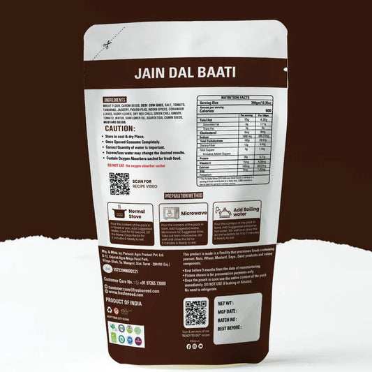 Fresh O Need Dal Baati ( Without Onion & Garlic ) - Ready To Eat 350 gms