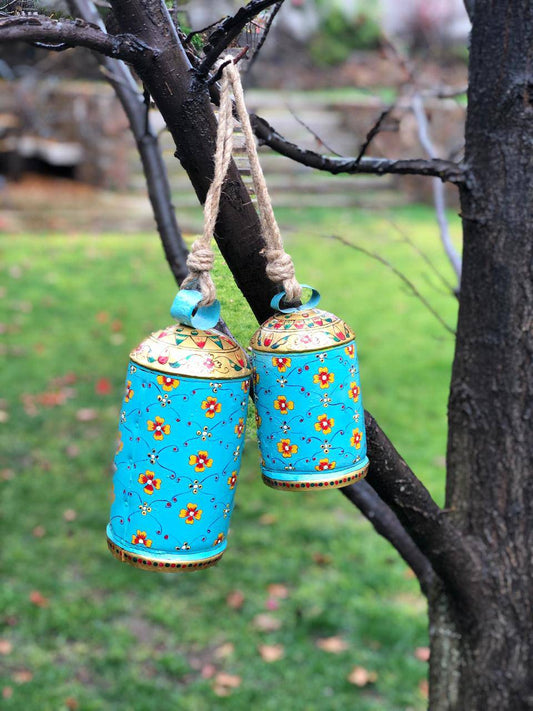 hand painted cow bells - Hanging bells set of 2
