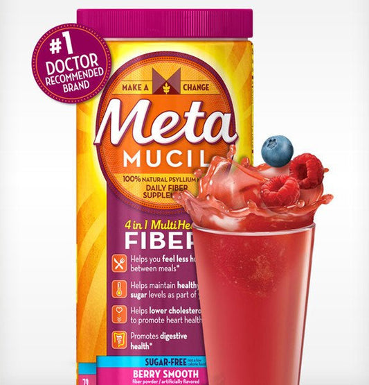 Metamucil Psyllium Fiber Sugar Free Powder with Berry Burst Flavor